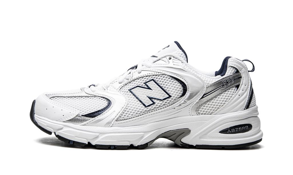 NB 530 White Silver Navy