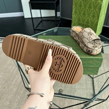 GUCCI DIONYSUS MINI BAG & ANGELINA FLAT SANDAL SET – BEIGE MONOGRAM