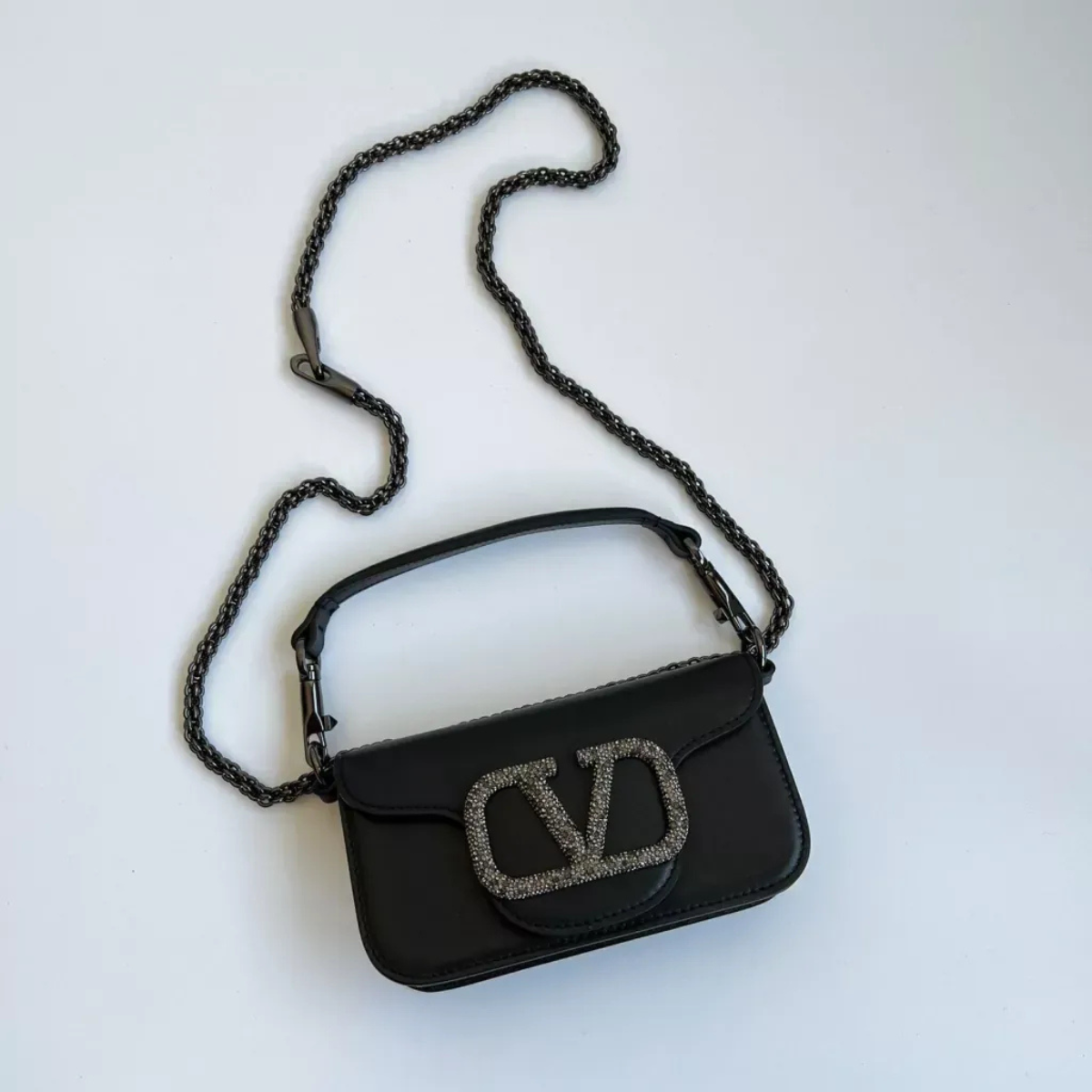 VALENTINO GARAVANI LOCÒ SMALL SHOULDER BAG WITH JEWEL LOGO