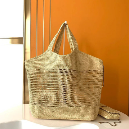YVES SAINT LAURENT ICARE BAG IN RAFFIA