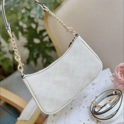 SET COACH – LOCKUP LEATHER SLIDE SANDAL & TERI SIGNATURE CANVAS BAG