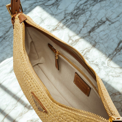 PRADA – AIMÉE BAG IN CROCHET AND LEATHER (LARGE)