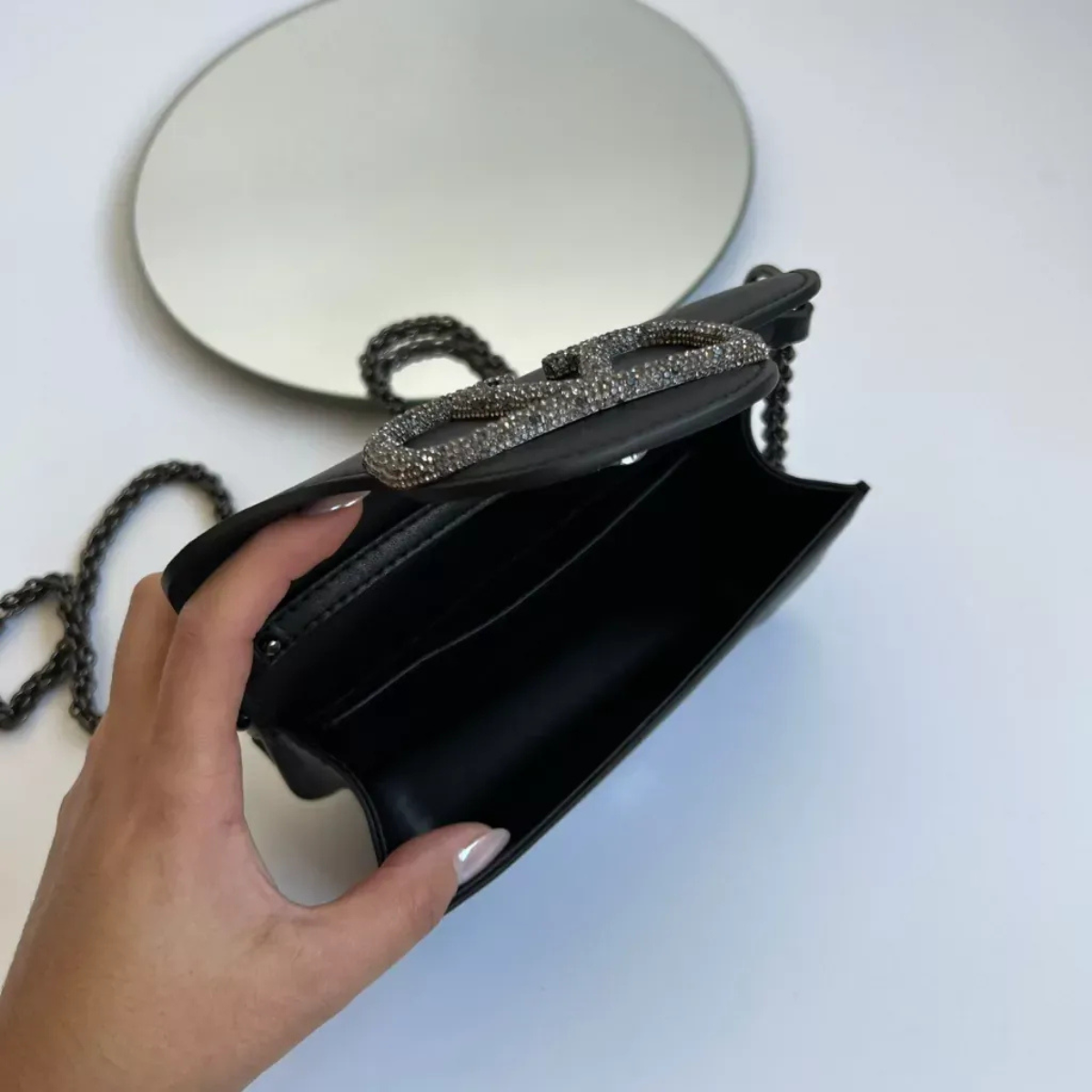 VALENTINO GARAVANI LOCÒ SMALL SHOULDER BAG WITH JEWEL LOGO