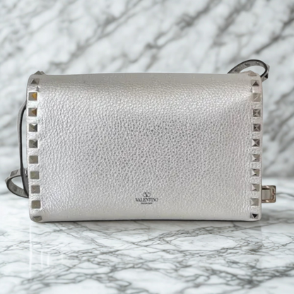 VALENTINO ROCKSTUD SILVER BAG & PUMPS SET