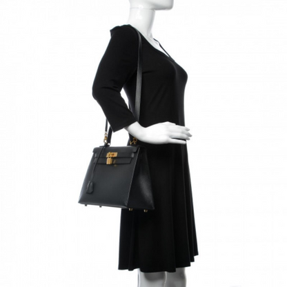 HERMÈS KELLY 25 BAG WITH GOLD HARDWARE IN BLACK