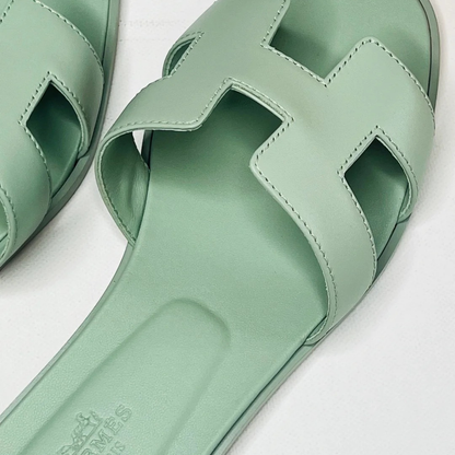 HERMÈS ORAN SANDALS VERT D’EAU